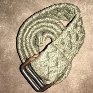 Braided Belt with Brass Buckle Army Green